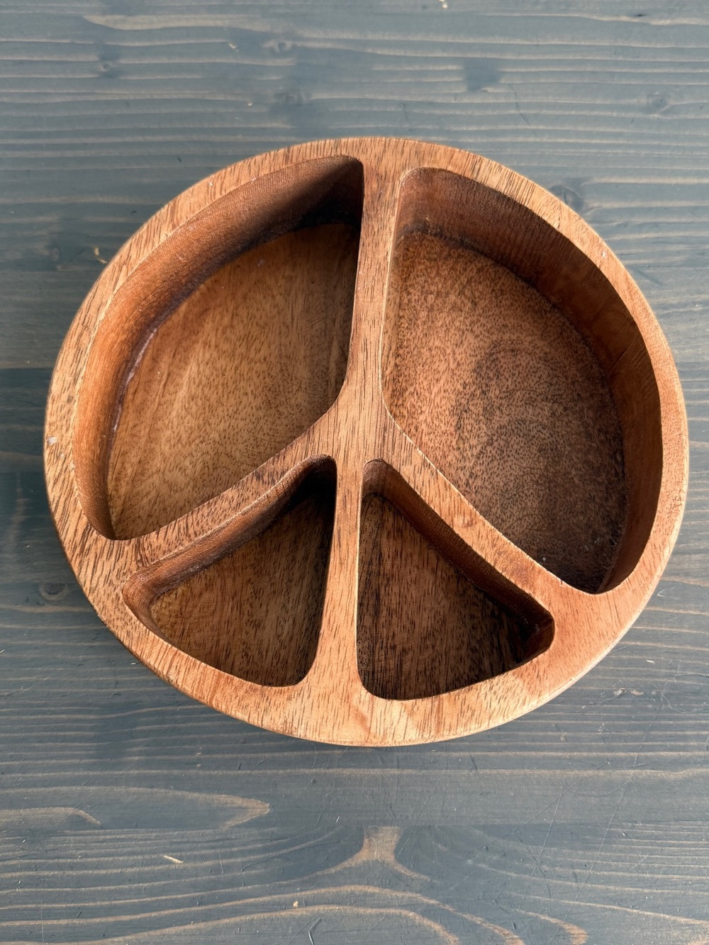 Carved wood peace bowl